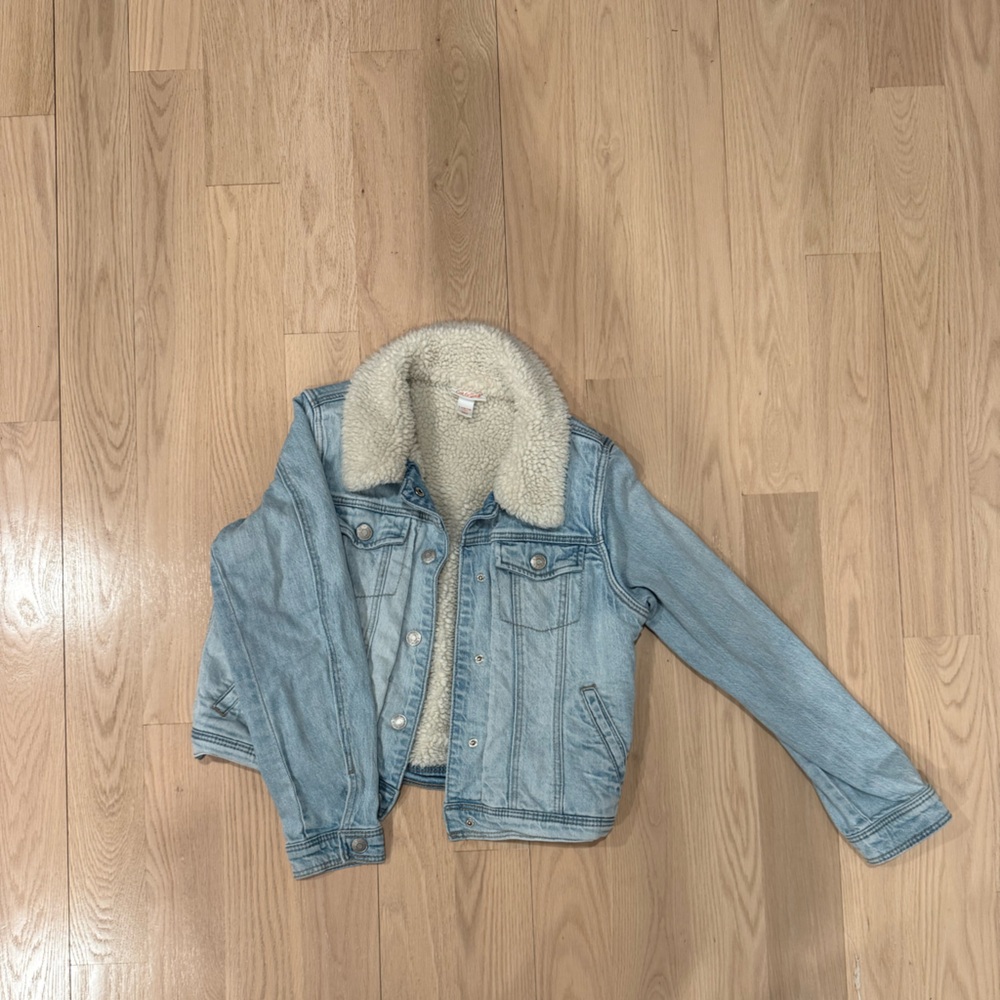 Light Blue Denim Jacket with Sherpa Lining